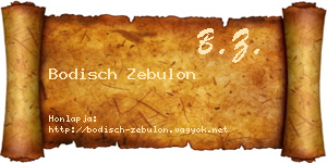 Bodisch Zebulon névjegykártya
